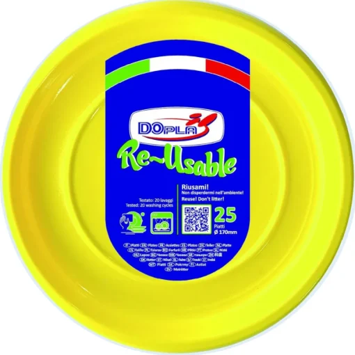 Bissolo Casa Usa E Getta Piatti|Party Piatti Usa E Getta<SET 25 PIATTI DA FRUTTA IN PLASTICA DIAM. 17CM GIALLO