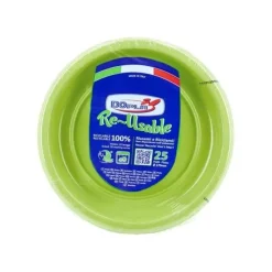 Bissolo Casa Usa E Getta Piatti|Party Piatti Usa E Getta<SET 25 PIATTI DA FRUTTA IN PLASTICA DIAM. 17CM VERDE ACIDO