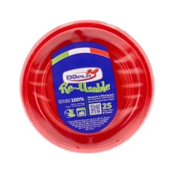 Bissolo Casa Usa E Getta Piatti|Party Piatti Usa E Getta<SET 25 PIATTI DA FRUTTA IN PLASTICA DIAM. 17CM ROSSO