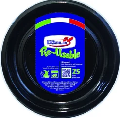 Bissolo Casa Usa E Getta Piatti|Party Piatti Usa E Getta<SET 25 PIATTI FRUTTA IN PLASTICA DIAM. 17CM NERI