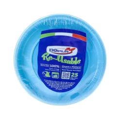 Bissolo Casa Usa E Getta Piatti|Party Piatti Usa E Getta<SET 25 PIATTI PIANI IN PLASTICA DIAM. 22CM AZZURRO