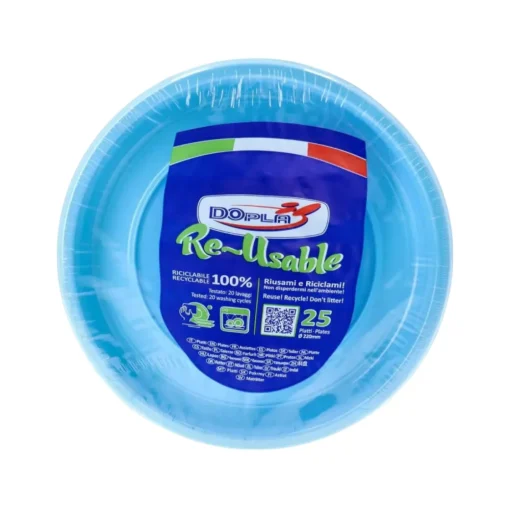 Bissolo Casa Usa E Getta Piatti|Party Piatti Usa E Getta<SET 25 PIATTI PIANI IN PLASTICA DIAM. 22CM AZZURRO