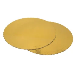 Bissolo Casa Pasticceria Porta Torte E Alzate<SET 2 SOTTO TORTA LINEA EASY BAKE IN CARTONCINO DORATO DIAM. 32CM