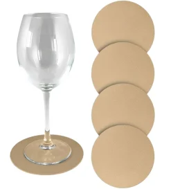 Bissolo Casa Tessile Tavola Tovagliette<SET 4 SOTTOBICCHIERI IN SIMILPELLE DIAM. 12.5CM BISCOTTO: vendita online SET 4 SOTTOBICCHIERI IN SIMILPELLE DIAM. 12.5CM BISCOTTO in offerta