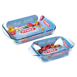 Bissolo Casa Cottura Teglie E Pirofile<SET 2 TEGLIE IN VETRO 35X23-27X17CM