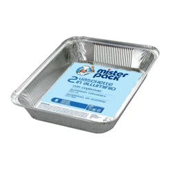 Bissolo Casa Conservazione Cibi Contenitori<SET 2 VASCHETTE CON COPERCHIO IN ALLUMINIO 8 PORZIONI