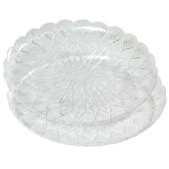 Bissolo Casa Pasticceria Porta Torte E Alzate<SET 2 VASSOI CRYSTAL LINEA EASY BAKE IN POLISTIRENE BIANCO DIAM. 33CM