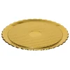 Bissolo Casa Pasticceria Porta Torte E Alzate<SET 2 VASSOI LINEA EASY BAKE IN PLASTICA DORATA DIAM. 28CM