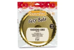 Bissolo Casa Pasticceria Porta Torte E Alzate<SET 2 VASSOI LINEA EASY BAKE IN PLASTICA DORATA DIAM. 28CM