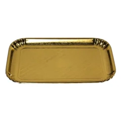 Bissolo Casa Pasticceria Porta Torte E Alzate<SET 2 VASSOI LINEA EASY BAKE IN CARTONCINO DORATO 28X42CM