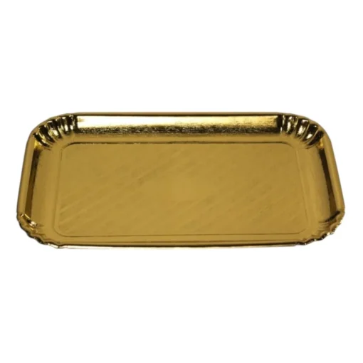 Bissolo Casa Pasticceria Porta Torte E Alzate<SET 2 VASSOI LINEA EASY BAKE IN CARTONCINO DORATO 28X42CM