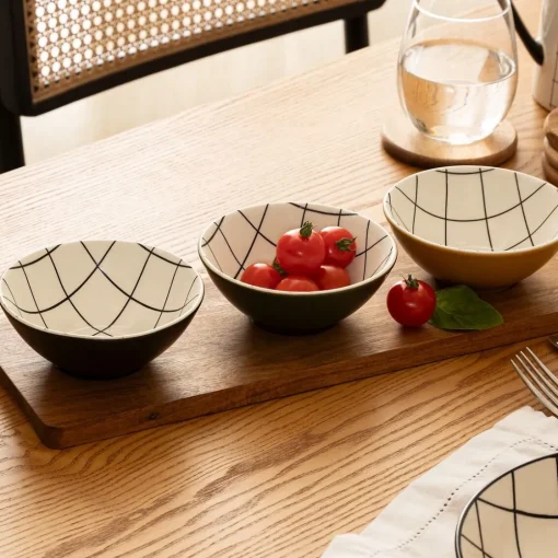 Bissolo Casa Tazze, Tazzine, Coppette Coppette<SET APERITIVO FAMILY CORNER 4PZ IN CERAMICA E ACACIA