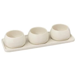 Bissolo Casa Tazze, Tazzine, Coppette Coppette<SET APERITIVO 4PZ MOD NORA 9.5X5 IN GRES PANNA