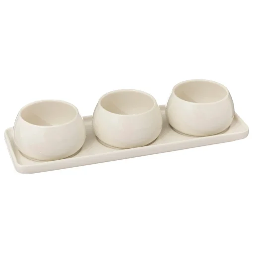 Bissolo Casa Tazze, Tazzine, Coppette Coppette<SET APERITIVO 4PZ MOD NORA 9.5X5 IN GRES PANNA