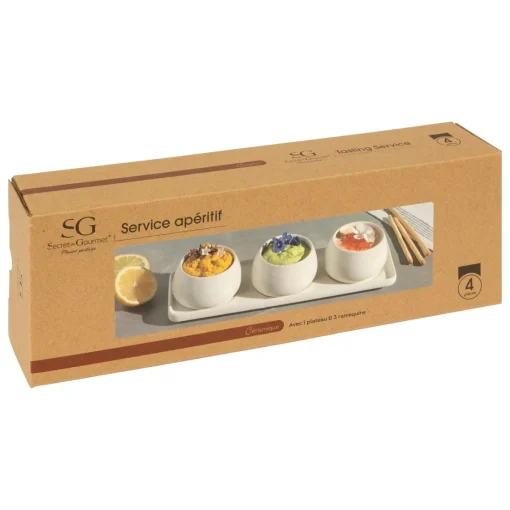 Bissolo Casa Tazze, Tazzine, Coppette Coppette<SET APERITIVO 4PZ MOD NORA 9.5X5 IN GRES PANNA