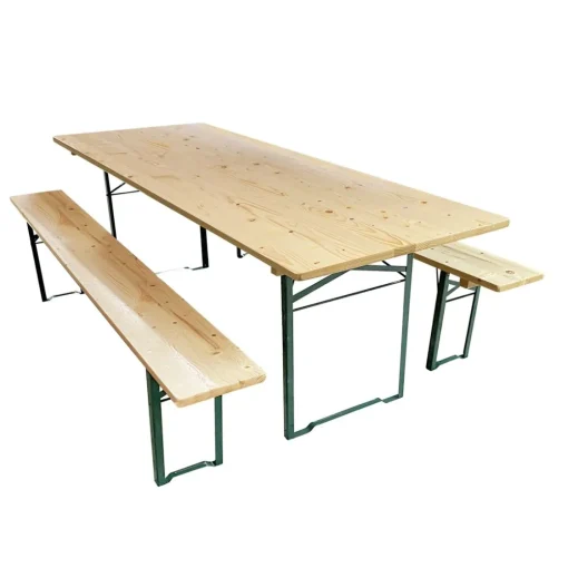 Bissolo Casa Set Tavoli E Sedie<Set Birreria due panche e tavolo in legno naturale 220x80
