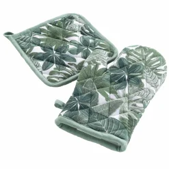 Bissolo Casa Tessile Cucina Guanti E Presine<SET GUANTO DA CUCINA + PRESINA IN COTONE ARDENIA VERDE SALVIA: vendita online SET GUANTO DA CUCINA + PRESINA IN COTONE ARDENIA VERDE SALVIA in offerta