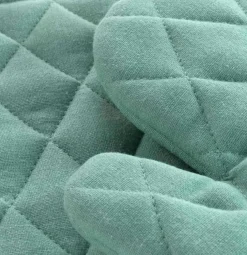 Bissolo Casa Tessile Cucina Guanti E Presine<SET GUANTO DA CUCINA + PRESINA IN COTONE UNITO VERDE SALVIA: vendita online SET GUANTO DA CUCINA + PRESINA IN COTONE UNITO VERDE SALVIA in offerta