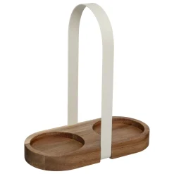 Bissolo Casa Accessori Vari Oliere, Acetiere, Saliere E Pepiere<SET OLIERA/ACETIERA IN VETRO BOROSILICATO E VASSOIO IN ACACIA 17X8X19CM