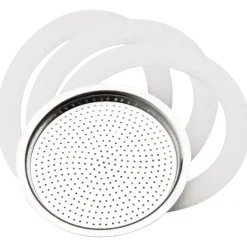 Bissolo Casa Caffettiere, Theiere<SET RICAMBIO 3 GUARNIZIONI+FILTRO 2 TAZZE