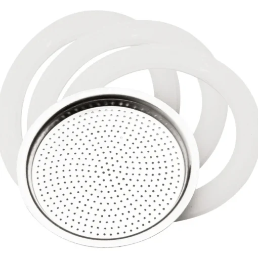 Bissolo Casa Caffettiere, Theiere<SET RICAMBIO 3 GUARNIZIONI+FILTRO 2 TAZZE