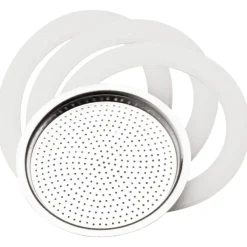 Bissolo Casa Caffettiere, Theiere<SET RICAMBIO 3 GUARNIZIONI+FILTRO 6 TAZZE