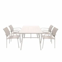 Bissolo Casa Set Tavoli E Sedie<Set tavolo e 4 sedie in textilene e acciaio a prezzo basso: offerta arredo da esterno