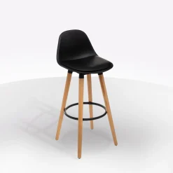 Bissolo Casa Sgabelli<SGABELLO MAXON IN FAGGIO E POLIPROPILENE E PU NERO : vendita online SGABELLO MAXON IN FAGGIO E POLIPROPILENE E PU NERO in offerta