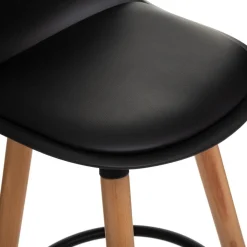 Bissolo Casa Sgabelli<SGABELLO MAXON IN FAGGIO E POLIPROPILENE E PU NERO : vendita online SGABELLO MAXON IN FAGGIO E POLIPROPILENE E PU NERO in offerta