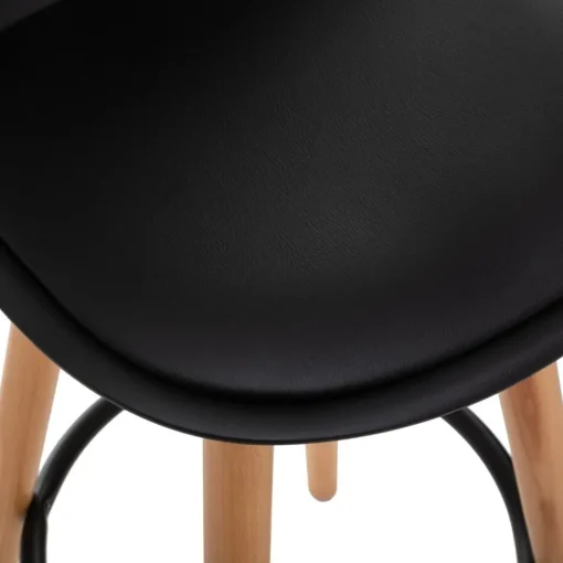 Bissolo Casa Sgabelli<SGABELLO MAXON IN FAGGIO E POLIPROPILENE E PU NERO : vendita online SGABELLO MAXON IN FAGGIO E POLIPROPILENE E PU NERO in offerta