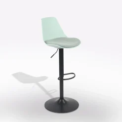 Bissolo Casa Sgabelli<SGABELLO NERO CON SEDUTA IN TESSUTO VERDE: vendita online SGABELLO NERO CON SEDUTA IN TESSUTO VERDE in offerta