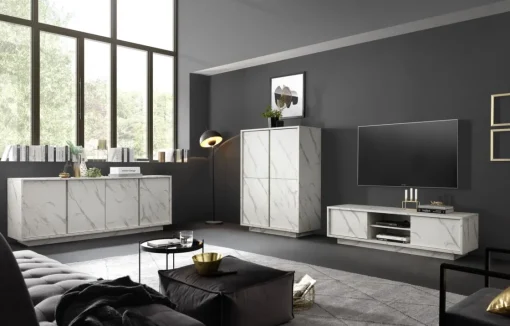 Bissolo Casa Pareti E Soggiorni Componibili<SOGGIORNO CARRARA MARMO BIANCO