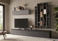 Bissolo Casa Pareti E Soggiorni Componibili<SOGGIORNO COLORE ARDESIA. E PIOMBO MODELLO INFINITY 2.0
