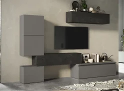 Bissolo Casa Pareti E Soggiorni Componibili<Soggiorno con Base TV Ardesia/Piombo: Mobili Soggiorno in Offerta