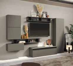 Bissolo Casa Pareti E Soggiorni Componibili<Soggiorno con Base TV in Offerta: Mobili Soggiorno Ardesia/Piombo