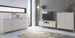 Bissolo Casa Pareti E Soggiorni Componibili<Soggiorno in Offerta: Composizione Modello Lotus Cashmere Effetto Cannettato