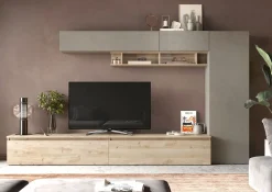 Bissolo Casa Pareti E Soggiorni Componibili<Soggiorno in promozione: Soggiorno Infinity 2.0 Laminato Argilla/Cadiz e 2 Basi Tv A Ribalta