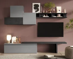 Bissolo Casa Pareti E Soggiorni Componibili<SOGGIORNO MOD. INFINITY 2.0 ARDESIA E PIOMBO in vendita online