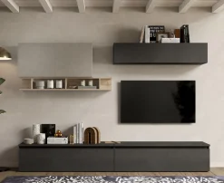 Bissolo Casa Pareti E Soggiorni Componibili<SOGGIORNO MOD. INFINITY 2.0 ARGILLA/CADIZ/LAVA in vendita online
