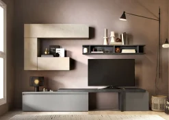 Bissolo Casa Pareti E Soggiorni Componibili<SOGGIORNO MOD. INFINITY 2.0 ARDESIA/ARGILLA/PIOMBO in vendita online