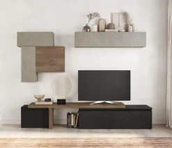 Bissolo Casa Pareti E Soggiorni Componibili<SOGGIORNO MOD. INFINITY 2.0 ARGILLA MERCURE E LAVA in vendita online