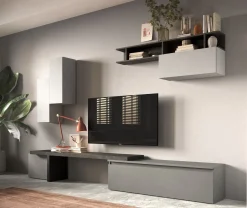 Bissolo Casa Pareti E Soggiorni Componibili<SOGGIORNO MOD. INFINITY 2.0 ARDESIA/GESSO/PIOMBO in vendita online