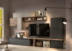 Bissolo Casa Pareti E Soggiorni Componibili<SOGGIORNO MOD. INFINITY 2.0 ARGILLA LAVA E MERCURE in vendita online