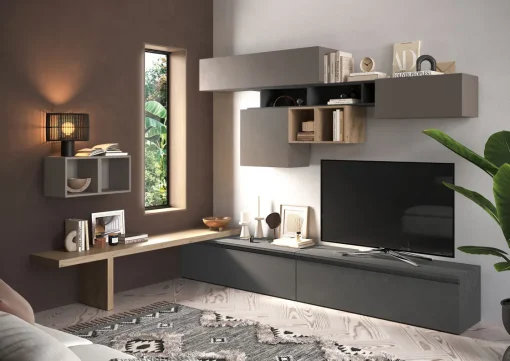 Bissolo Casa Pareti E Soggiorni Componibili<SOGGIORNO MOD. INFINITY 2.0 BRONZO/CADIZ/LAVA in vendita online