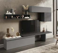 Bissolo Casa Pareti E Soggiorni Componibili<SOGGIORNO MOD. INFINITY 2.0 PIOMBO E ARDESIA in vendita online