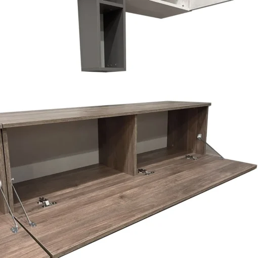 Bissolo Casa Pareti E Soggiorni Componibili<SOGGIORNO MOD. MINERVA NOCE EASTWOOD/SPATOLATO E GRAFITE : vendita online SOGGIORNO MOD. MINERVA NOCE EASTWOOD/SPATOLATO E GRAFITE in offerta