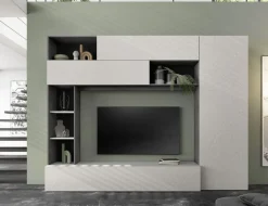 Bissolo Casa Pareti E Soggiorni Componibili<SOGGIORNO MOD. PRATIKO GHISA E PIETRA in vendita online