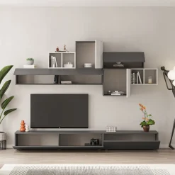 Bissolo Casa Pareti E Soggiorni Componibili<SOGGIORNO MOD. TROMEN ANTRACITE E ANCIENT WHITE in vendita online