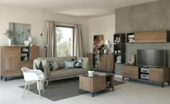 Bissolo Casa Pareti E Soggiorni Componibili<SOGGIORNO MOD. VITTORIA RIVIERA OAK E NERO PORTLAND: vendita online SOGGIORNO MOD. VITTORIA RIVIERA OAK E NERO PORTLAND in offerta