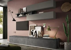 Bissolo Casa Pareti E Soggiorni Componibili<SOGGIORNO MODELLO INFINITY 2.0 IN ARDESIA E PIOMBO